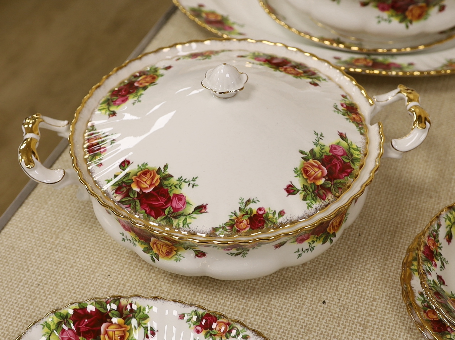 A collection of Royal Albert Old Country Roses dinnerware